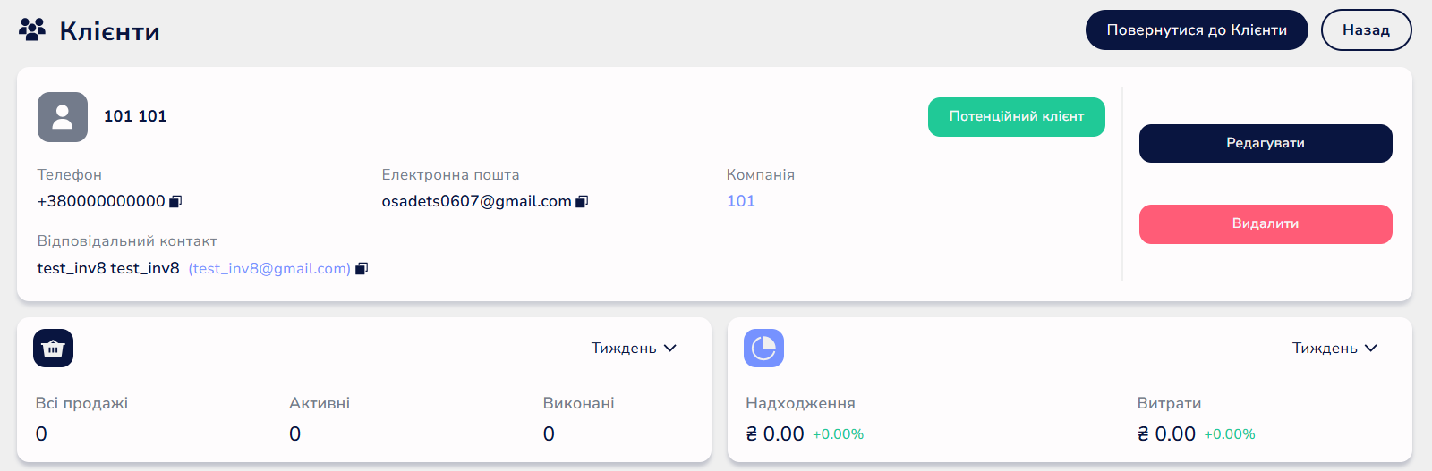 Картка клієнта